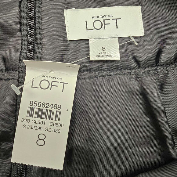 NEW NWT Women's LOFT Black Plaid Wool Blend Pencil Skirt | Size 8 - Picture 9 of 10